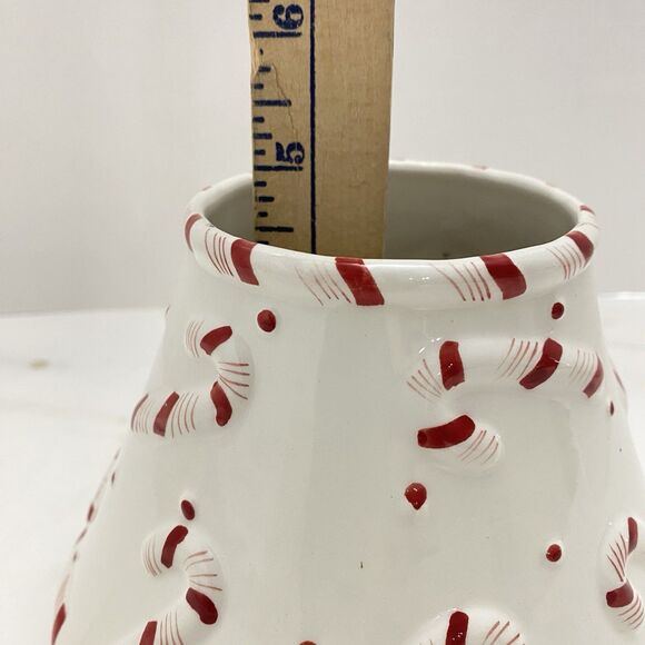 Yankee Candle Peppermint Pals Candy Cane Ceramic Candle Shade Holiday Christmas - Picture 3 of 7